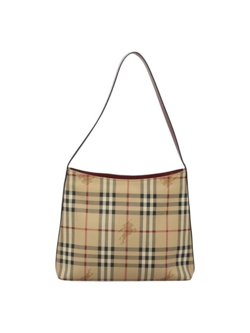 Authentic BURBERRY Nova Check Shoulder Bag PVC Beige Silver - Picture 9 of 16